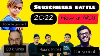 CarryMinati vs JKK entertainment vs Total Gaming vs BB Ki Vines vs Round2Hell subscriber Battle 2022