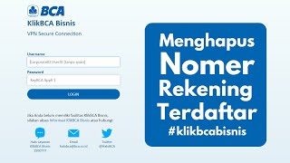 Cara Menghapus Rekening Terdaftar di Klik BCA Bisnis #klikbca