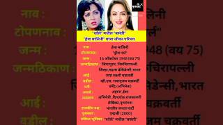 हेमा मालिनी जीवन परिचय  Hema Malini Biography | #shortsfeed #ytshorts  #hemamalini #sholay #basanti