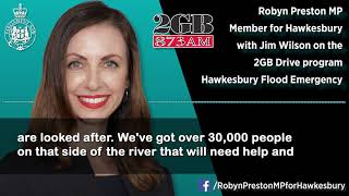 With 2GB's Drive Program about the Hawkesbury Flood Emergency