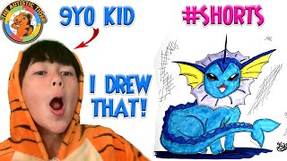 9yo Autistic Savant Draws - Vaporeon | Pokemon #shorts