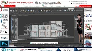 3Ds Max 2020 Tracing Exterior Interior with Autocad Part-2 (Gemini Architectural)