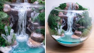 Quartz Cave - DIY Faux Waterfall Terrarium - Diorama in Glass Bowl