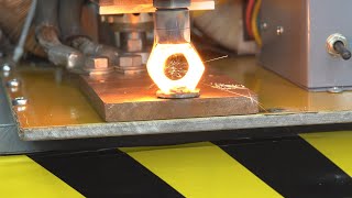 Metal melter - Steel nut caught fire in seconds! Experiments #Shorts