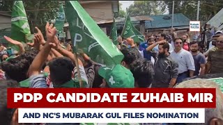 PDP Candidate Zuhaib Ahmad and NC's Mubarak Gul Files Nomination Paper In Srinagar Today.