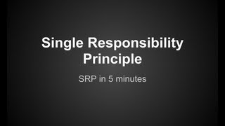 SOLID - SRP - Single Responsibility Principle in 5 minutes