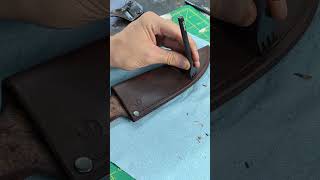 Making a Leather Sheath for a 4" Damascus Field Knife #leather #knifemaking