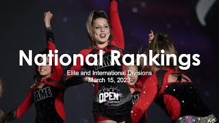 March 15, 2023 - National Rankings for Elite and International Divisions