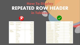 How To Display Repeated Row Header In Tableau