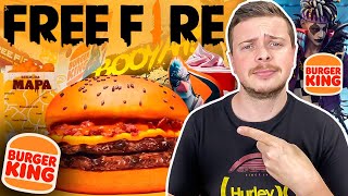 COMBO FREE FIRE DO BURGER KING - HAMBÚRGUER COM PÃO LARANJA / CHICKEN GRANADA / SUNDAE PISANTE😱😱