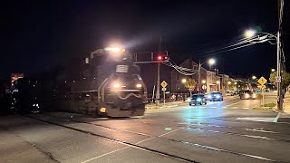 Lehigh Valley & Penn Central Heritage Units On An Autumn Night In Macungie, PA: Norfolk Southern