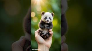 Oh my gosh 😮, look at this, the tiniest panda imaginable 🐼✨