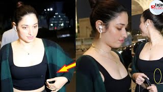 Tamanna hot spotted at airport  latest video thamana bathia looking hot latest videoTEJA VLOGS MASTI