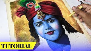 How To Draw Shree Krishn Ji with Oil Pastels 😍, Part - 03