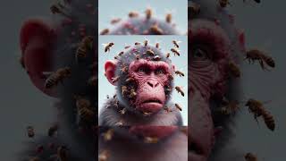 Monkey Fun Monkey was stung by bees #funnymonkey