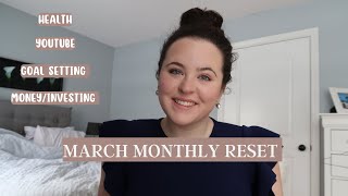 MARCH 2022 MONTHLY RESET💸🙌🏼goal setting, saving money, health, travel, youtube