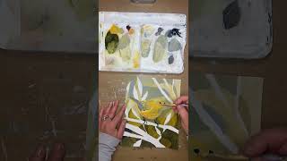 Painting a Yellow Warbler as Part of My 100 Day Project