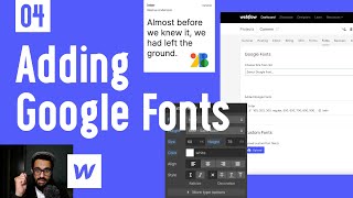 Adding Google Fonts in Webflow Project - Ep 04 (Urdu / Hindi)