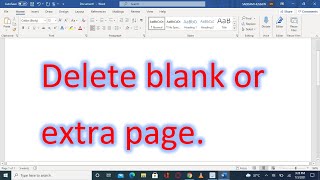 how to delete extra page in word | delete unwanted blank page in Word |