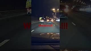 Wreckless driver luckily smashed only his own car