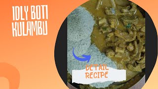 KUDAL kulumbu 🔥 with idly 😋llBOTI curry special recipe llMust try Recipe 👍