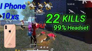 22 Kills Fool Game Pely 🎯 I Phone 10 XS📳 Free Fire test i phone 14 pro max ⚡Poco x3 pro