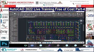 AutoCAD 2022 Live Training Free of Cost Part-4 in Hindi (Gemini Architectural)