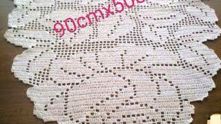 Gül Motifli Runner Konsol Dantel Anlatımlı Videosu/crochet lace making