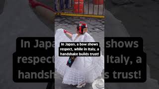 In Japan, a bow shows respect, while in Italy, a handshake builds trust!#culture #video #travel