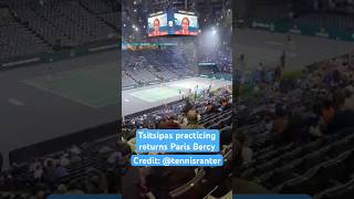 Stefanos Tsistipas practicing returns with Francisco Cerundolo pre-match in Paris Bercy #atpmasters