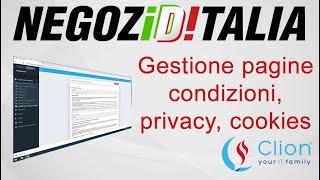 Negoziditalia.it - Pannello di controllo per la gestione pagine condizioni, privacy e cookies