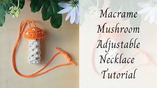 Macrame Mushroom Adjustable Necklace