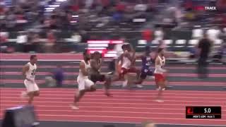 Andrew Hudson Wins His Heat At The Big 12 Indoor Championships.