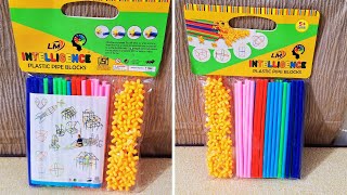 Unboxing and Review of Children Intelligence Plastic Pipe Blocks Building Toys Straws