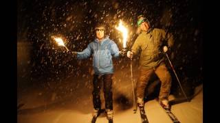 Aletscharena Skiing with torches & Sledging [Mavic Pro]