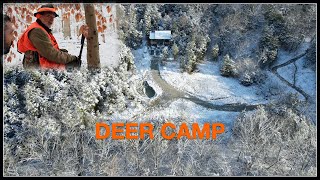 3 Generation Deer Camp in a Snowstorm