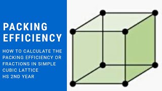 [5] How to calculate packing efficiency in simple cubic lattice || Packing Fraction || Solid || HS