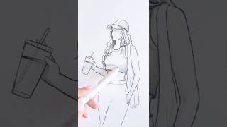 Drawing a cute girl 😻 #shorts #cute #girl #drawing #art #trending #youtubeshorts #shortsfeed