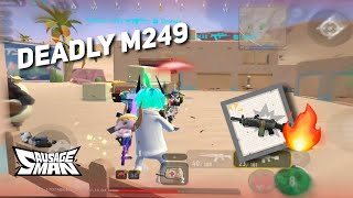 DEADLY DOUBLE M249 🔥 in KITTY ISLAND | SS11 SAUSAGE MAN