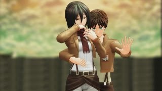 MMD SNK "What the Heck No Jutsu!" Eren Mikasa Levi Jean Marco Attack On Titan funny AOT meme anime