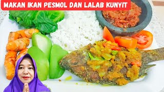 Ikan pesmol mujaer di tambah lalaban kunyit.labu.ciwis tak lupa sambel nya ‼️pasti nagih