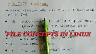 File test operators in Linux | File concepts in Linux