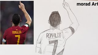 Ronaldo drawing / How to draw Cristiano Ronaldo in the Portugal SHIRT CR7