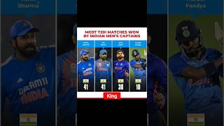 Most T20I matches won by Indian Men's captains ❤🏏 #rohitsharma #viratkohli #cricket #shortsfeed