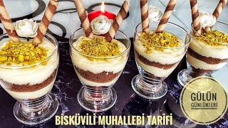 👌 KOLAY BARDAKTA BİSKÜVİLİ MUHALLEBİ TARİFİ 😋 PRATİK SÜTLÜ TATLI 💯