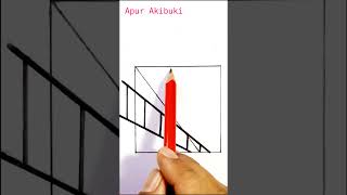 How to draw ladder | Easy 3d ladder drawing |#shorts