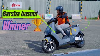 Female Race 2024 Garow scooter Ev gymKhana Race / winner 🏆 Barsha basnet