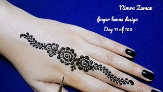 Day 11 of Finger henna design challenge | simple easy mehndi design for starters