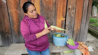 como se prepara el atole de elote, chile atole y tamal de elote, san juan mixtepec región mixteca