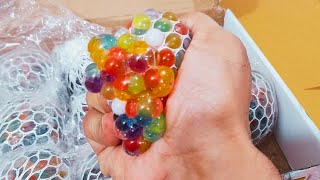 Unboxing and Review of Squishy Stress Balls for Kids Orbeez Stress Ball Fidget Toy Squeeze Water